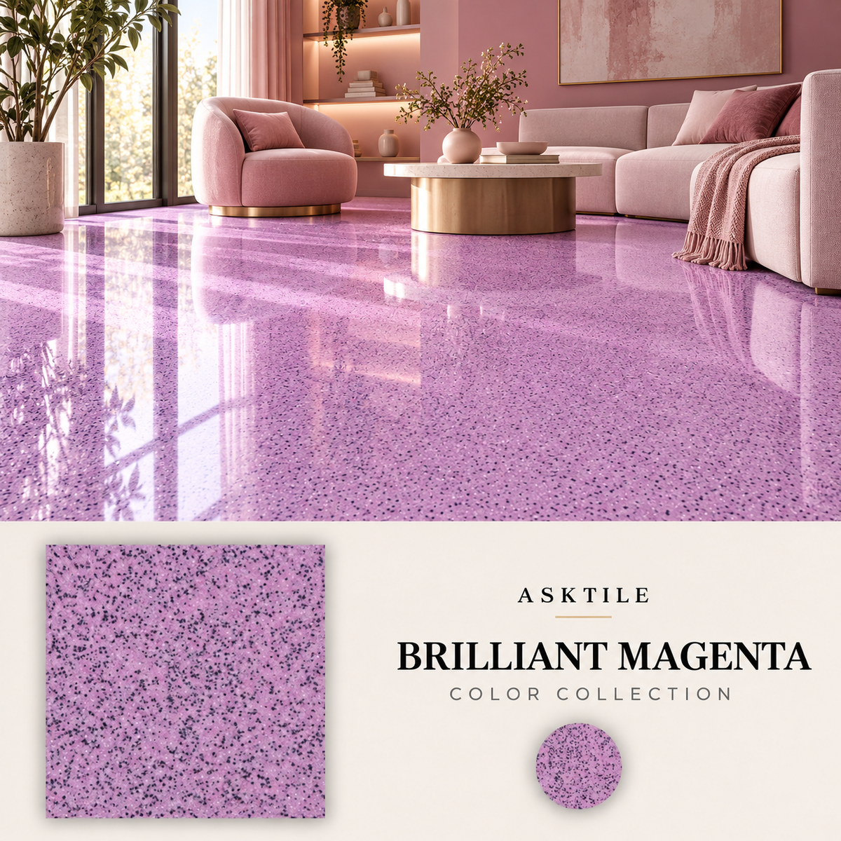 ASKTILE High-Gloss Marble-Look Epoxy Self-Leveling Floor Coating