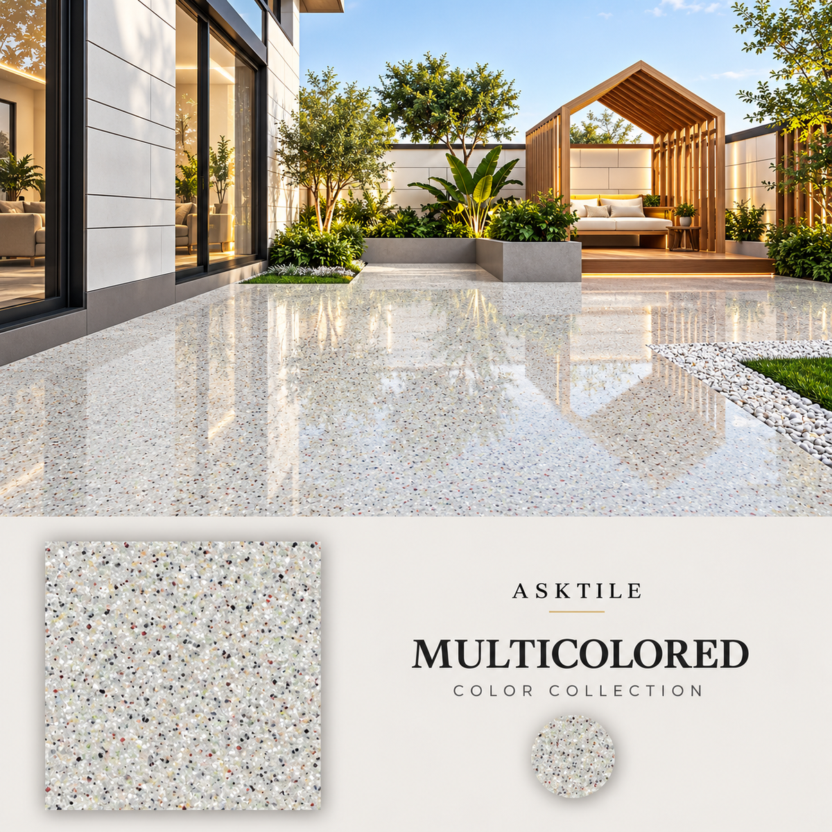 ASKTILE High-Gloss Marble-Look Epoxy Self-Leveling Floor Coating