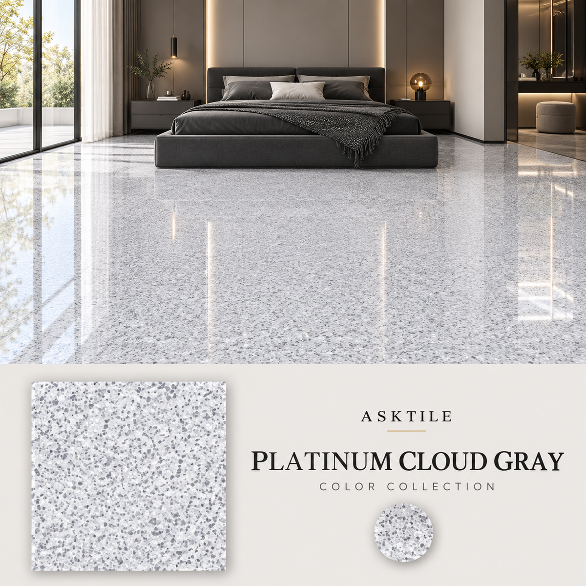 ASKTILE High-Gloss Marble-Look Epoxy Self-Leveling Floor Coating