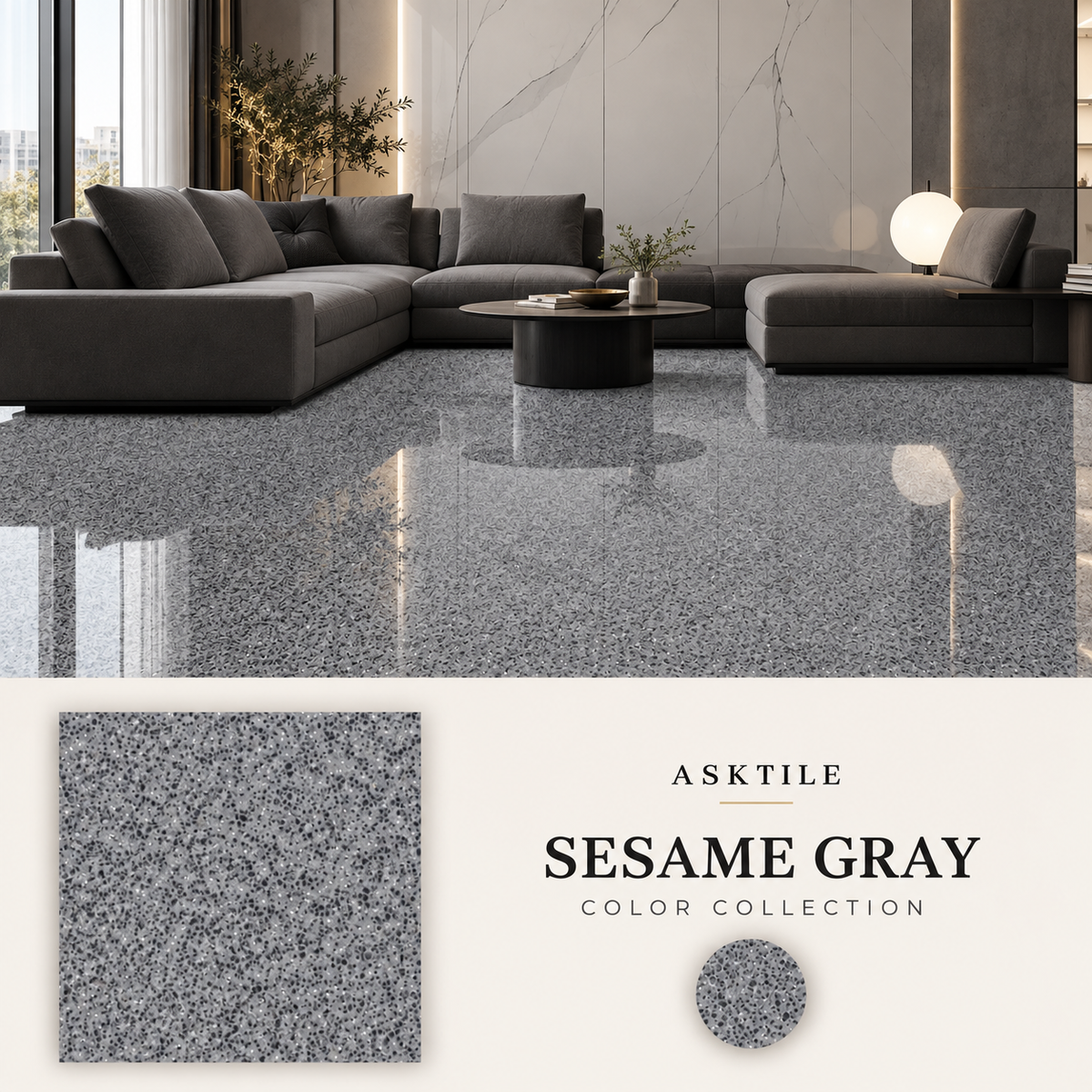 ASKTILE High-Gloss Marble-Look Epoxy Self-Leveling Floor Coating