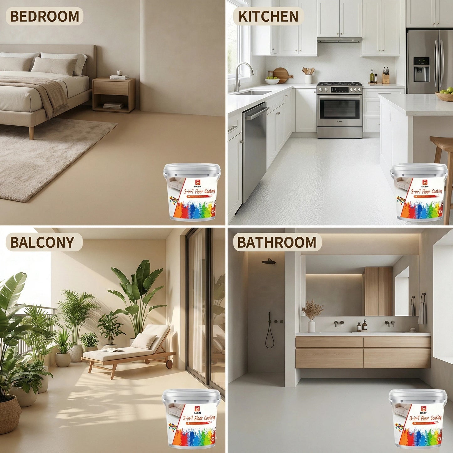 Quick-Dry Anti-Slip Water-Based Floor Paint（3 in 1）