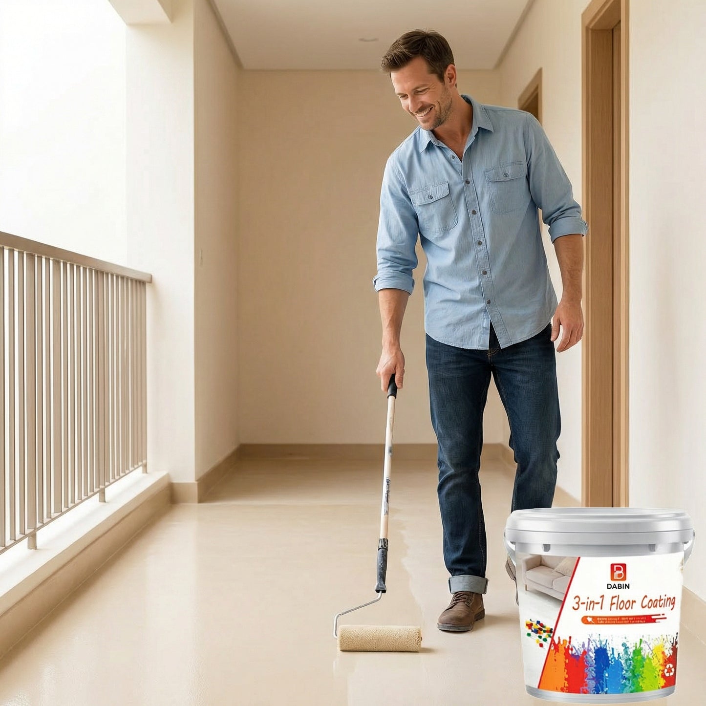 Quick-Dry Anti-Slip Water-Based Floor Paint（3 in 1）