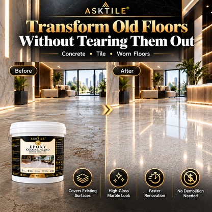 ASKTILE High-Gloss Marble-Look Epoxy Self-Leveling Floor Coating