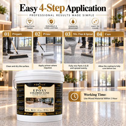 ASKTILE High-Gloss Marble-Look Epoxy Self-Leveling Floor Coating