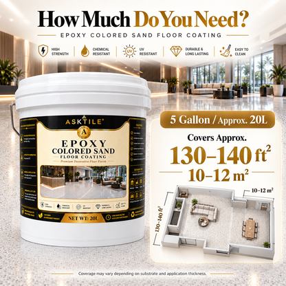 ASKTILE High-Gloss Marble-Look Epoxy Self-Leveling Floor Coating